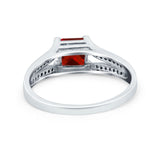 Princess Cut Wedding Ring Simulated Cubic Zirconia 925 Sterling Silver