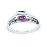 Princess Cut Wedding Ring Simulated Cubic Zirconia 925 Sterling Silver