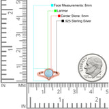 Chevron Midi Thumb Ring Solitaire Band Ring Simulated Larimar CZ 925 Sterling Silver