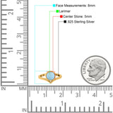 Chevron Midi Thumb Ring Solitaire Band Ring Simulated Larimar CZ 925 Sterling Silver