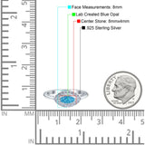 Floral Marquise Engagement Ring Simualted Cubic Zirconia 925 Sterling Silver