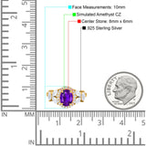 Oval Art Deco Engagement Ring Simulated Cubic Zirconia 925 Sterling Silver
