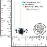 Oval Art Deco Engagement Ring Simulated Cubic Zirconia 925 Sterling Silver