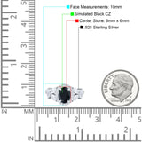 Oval Art Deco Engagement Ring Simulated Cubic Zirconia 925 Sterling Silver