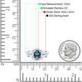 Oval Art Deco Engagement Ring Simulated Cubic Zirconia 925 Sterling Silver
