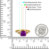 Cushion Cut Celtic Wedding Ring Simulated Cubic Zirconia 925 Sterling Silver
