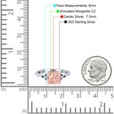 Cushion Cut Celtic Wedding Ring Simulated Cubic Zirconia 925 Sterling Silver