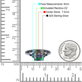 Cushion Cut Celtic Wedding Ring Simulated Cubic Zirconia 925 Sterling Silver
