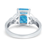 Emerald Cut Celtic Engagement Ring Simulated Cubic Zirconia 925 Sterling Silver