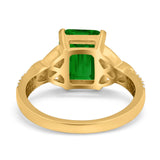 Emerald Cut Celtic Engagement Ring Simulated Cubic Zirconia 925 Sterling Silver