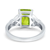 Emerald Cut Celtic Engagement Ring Simulated Cubic Zirconia 925 Sterling Silver