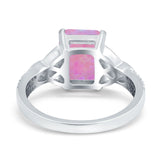 Emerald Cut Celtic Engagement Ring Simulated Cubic Zirconia 925 Sterling Silver