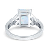 Emerald Cut Celtic Engagement Ring Simulated Cubic Zirconia 925 Sterling Silver