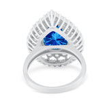 Teardrop Cocktail Ring Pear Round Cubic Zirconia 925 Sterling Silver