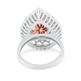 Teardrop Cocktail Ring Pear Round Cubic Zirconia 925 Sterling Silver