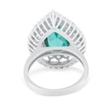Teardrop Cocktail Ring Pear Round Cubic Zirconia 925 Sterling Silver