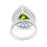 Teardrop Cocktail Ring Pear Round Cubic Zirconia 925 Sterling Silver