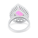 Teardrop Cocktail Ring Pear Round Cubic Zirconia 925 Sterling Silver