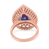Teardrop Cocktail Ring Pear Round Cubic Zirconia 925 Sterling Silver
