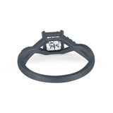 Princess Cut Wedding Ring Round Simulated Cubic Zirconia 925 Sterling Silver