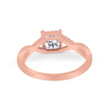 Princess Cut Wedding Ring Round Simulated Cubic Zirconia 925 Sterling Silver