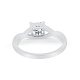 Princess Cut Wedding Ring Round Simulated Cubic Zirconia 925 Sterling Silver