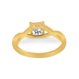 Princess Cut Wedding Ring Round Simulated Cubic Zirconia 925 Sterling Silver
