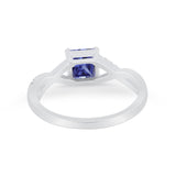 Princess Cut Wedding Ring Round Simulated Cubic Zirconia 925 Sterling Silver