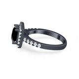 Halo Princess Cut Wedding Ring Simulated Cubic Zirconia 925 Sterling Silver