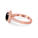 Halo Princess Cut Wedding Ring Simulated Cubic Zirconia 925 Sterling Silver