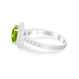 Halo Princess Cut Wedding Ring Simulated Cubic Zirconia 925 Sterling Silver