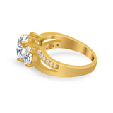 3 Stone Oval Wedding Ring Simulated Cubic Zirconia 925 Sterling Silver