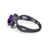 Infinity Shank Wedding Ring Simulated Cubic Zirconia 925 Sterling Silver