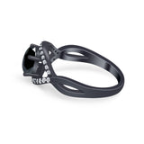 Infinity Shank Wedding Ring Simulated Cubic Zirconia 925 Sterling Silver