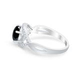 Infinity Shank Wedding Ring Simulated Cubic Zirconia 925 Sterling Silver