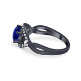 Infinity Shank Wedding Ring Simulated Cubic Zirconia 925 Sterling Silver