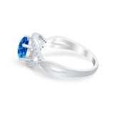 Infinity Shank Wedding Ring Simulated Cubic Zirconia 925 Sterling Silver