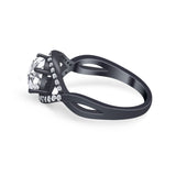 Infinity Shank Wedding Ring Simulated Cubic Zirconia 925 Sterling Silver