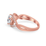 Infinity Shank Wedding Ring Simulated Cubic Zirconia 925 Sterling Silver