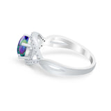 Infinity Shank Wedding Ring Simulated Cubic Zirconia 925 Sterling Silver