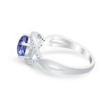 Infinity Shank Wedding Ring Simulated Cubic Zirconia 925 Sterling Silver