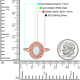 Oval Vintage Art Deco Halo Wedding Engagement Bridal Ring Round Simulated Cubic Zirconia 925 Sterling Silver