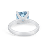 Solitaire Cushion Cut Engagement Ring Simulated Cubic Zirconia 925 Sterling Silver Cushion Cut Ring