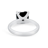 Solitaire Cushion Cut Engagement Ring Simulated Cubic Zirconia 925 Sterling Silver Cushion Cut Ring