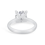 Solitaire Cushion Cut Engagement Ring Simulated Cubic Zirconia 925 Sterling Silver Cushion Cut Ring