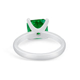 Solitaire Cushion Cut Engagement Ring Simulated Cubic Zirconia 925 Sterling Silver Cushion Cut Ring