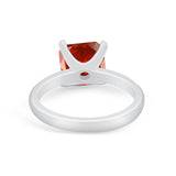 Solitaire Cushion Cut Engagement Ring Simulated Cubic Zirconia 925 Sterling Silver Cushion Cut Ring