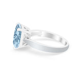 Solitaire Wedding Ring Simulated Cubic Zirconia 925 Sterling Silver