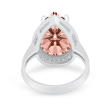 Teardrop Cocktail Engagement Ring Pear Simulated Cubic Zirconia 925 Sterling Silver