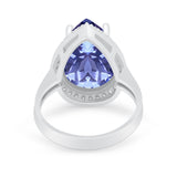 Teardrop Cocktail Engagement Ring Pear Simulated Cubic Zirconia 925 Sterling Silver